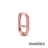 【Pandora 官方直營】Pandora ME 密鑲寶石鏈圈耳環-鍍14k玫瑰金