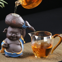 紫砂茶漏器公道杯套裝茶濾可愛創意茶葉過濾功夫茶具配件茶隔一體