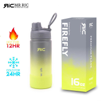 Mr Ric Hydration Vacuum Flask Spout Lid Wide Mouth Leak Proof 22oz/ 32oz/ 40oz Stainless Steel Doubl