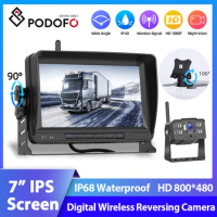 Podofo 7'' Car Monitor Rear View Cam Rearview Camera Backup Camera Dashboard Dash Cameras Reverse HD IPS Screen