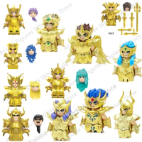 New Gold Saint Shiryu Seiya Hyoga Ikki Shaka Dohko Mu Figures Minifigures children's toys building blocks Gifts