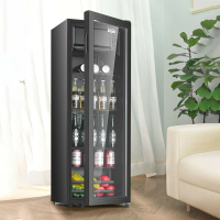 開發票 家用紅酒柜 小型單門冷藏冰箱辦公室茶葉恒溫保鮮客廳透明冰吧220V