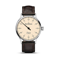 【MeisterSinger 明斯特單指針】PM9903 盤古大陸 象牙色自動械手錶(機械錶 自動上鍊)