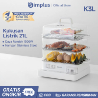 Simplus Steamer Alat Kukus Elektrik 21L 3 Tingkat Kapasitas Besar Peralatan Pengukus Elektrik Untuk