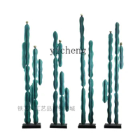 Tqh Cactus Large Abstract Sculpture Ornaments Hallway Metal Artwork Iron Decorations