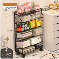 收納置物架【黑色六層帶輪】  