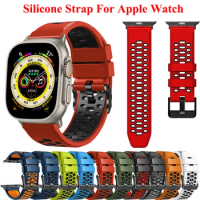 For Apple Watch Ultra Watch Band 49mm 45mm 44mm 42mm Silicone Strap for Apple Watch se iwatch Series 8 7 6 5 4 3 Link bracelet