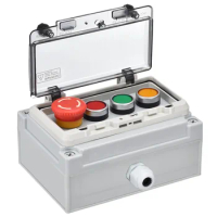 IP67 Push Button Box ABS Green Red Button Emergency Stop Button Selector Switch for Indoor and Outdoor Electrical Communication