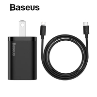 Baseus หัวชาร์จ+สายชาร์จไอโฟน Super Si Quick Charger 1C 20W CN Sets หัวชาร์จเร็วไอโฟน Type-c To IP
