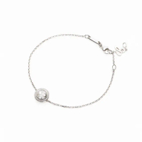【CHOPARD 蕭邦】Happy Curves 18K白金鑲鑽圓形手鍊(鑽石0.16ct)