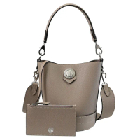 【MOYNAT】BALUCHON BB 低調簡約小牛皮手提包水桶包兩用包(大象灰)