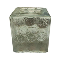 Blenko Moulded Ice Glass Sculpture Bookends by Designer Joel Myers 1967