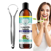 Bad Breath Mouthwash Bad Breath Care Coconut Oil Teeth Cleaning Tool With Tongue Scraper For Dormitory Home Travel Business Trip