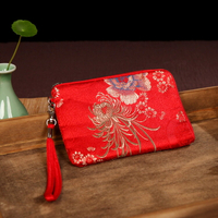 中國特色工藝品云錦零錢包復古刺繡絲綢卡包手拎包出國送老外禮品
