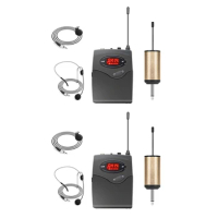 HFES 2X Wireless Microphone System,Wireless Microphone Set With Headset &amp; Lavalier Lapel Mics Beltpack Transmitter Receiver