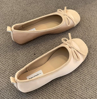 Elegant Flat Wanwan Shoes French Style Small Red Nude Shoes Womens Shoes 2024 Spring and Autumn Soft