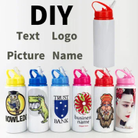 DIY Custom 600ML Water Bottle Mug Print LOGO Photo Text for Travel Sport Aluminium Portable Personalized Creativity Gift
