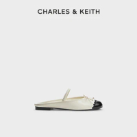 CHARLES&amp;KEITH24 summer new CK1-71720069 Flat bow match color bag head half slipper woman