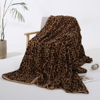 豹紋毛毯小兔毛毯子水晶絨沙發蓋毯現貨小毯子午睡毯 蓋毯