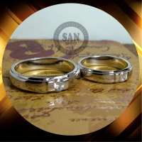Cincin nikah kawin tunangan lamaran C984 - Emas putih Kuning palladium platinum & perak 950