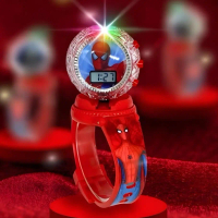 Trendy!!!! Jam Tangan Anak Display Digital Fitur Gasing Spiner, Musik & Lampu Karakter Superhero Ter