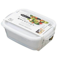 小禮堂 INOMATA 塑膠方形可微波保鮮盒2入組 1300ml (透明款)