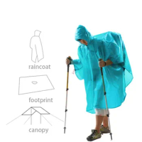 3F UL GEAR 3 in 1 Multifunction Poncho Raincoat For Hiking Fishing Mountaineering Coated Silicon Outdoor Sleeveless Tent Canopy