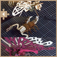 Wood Puzzle, Mainan Edukasi DIY Insect Kupu kupu, Kalajengking, Lebah, Jangkrik, Laba laba, Semut