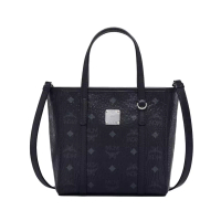 MCM Monogram Logo-Print Tote Bag Visetos Black