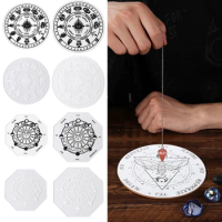 Black White Color Acrylic Pendulum Board with Stars Sun Moon for Divination Message Board Carven Altar Coasters Wall Sign Decor