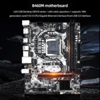 B460M Desktop Mobo 2 DDR4 32GB LGA1200 Desktop Mainboard PCI-E 3.0 16X DP HD NVME/NGFF M.2 2 USB3.0/USB2.0 for Core I3/i5/i7 CPU