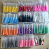 100 Pcs/Box Interdental brush 0.6-1.5Mm Cleaning Between Teeth Oral Care Orthodontic I Shape Tooth Floss I-type push pull