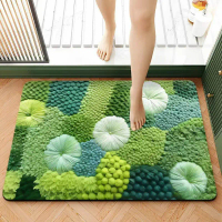 Thảm chùi chân lông cừu 3D , thảm lau chân lông xù chống trơn trượt kích thước 40x60, thảm lau chân