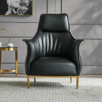 High back sofa chair Nordic tiger chair Modern simple single sofa living room lounge chair bedroom single leather sofa