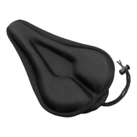 Black Comfortable Saddle Accessories Cycling Soft Sponge Spin Shock Absorbent Durable Padded Cushion Bike Seat Cover Exercise