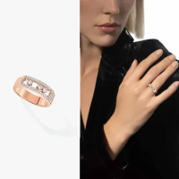 Gioielleria raffinata S925 anello in argento con diamanti in oro rosa gioielli di moda nuovo Versatile consegna gratuita classic