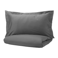 LUKTJASMIN 被套附一個枕頭套, 深灰色, 150x200/50x80 公分