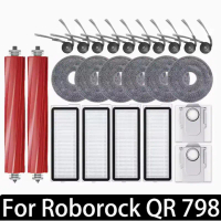 Aksesori Roborock QR 798, Berus Sisi Utama, Penapis HEPA, Beg Mop, Alat Ganti Pembersih Vakum Robot