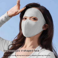Face Gini Sunscreen Mask For Women In Summer Full Face Breathable Thin Ice Silk Sunshade Mask P6Y6