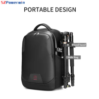 Powerwin 19inch DSLR Camera Bag - Waterproof Wearproof Backpack for Canon/Nikon with Drone Laptop &amp; Tripod Storage Ideal