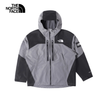 【The North Face】北面UE男款灰色防水透氣可調節連帽衝鋒衣｜879ERPI