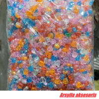 1 Pon Manik Love Rainbow Mix Bahan Kerajinan