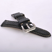 Panerai 沛納海進口高級代用錶帶 Ted Su 鯊魚黑色 24*24--米色車線