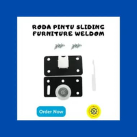 Roda Pintu Sliding Lemari Furniture Geser SD380 – Roda Lemari Geser Atas Bawah Set Besi Nylon