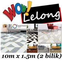 Tikar Getah 10m x 1.5m (5 kaki) 0.4mm Tebal Tikar Getah Span 2mm Permaidani Vinyl PVC Permaidani Lan