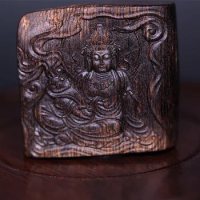 Vietnam Nha Trang White Kyara Guanyin Sculpture Black Oil Old Materials Submerged Type Agarwood Necklace Pendant