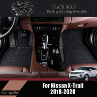 Car Floor Mats For Nissan X-Trail xtrail 2020 2019 2018 Carpets Luxury Double Layer Wire Loop Interior Accessories Waterproof