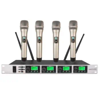 4 Microphone wireless system Cordless Karaoke Microphone vocal mic draadloos microfoon