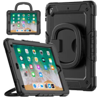 Fit iPad 9.7" 2017/2018 Durable Sturdy Protection Case Handle Kickstand Shoulder Strap Cover For iPad 9.7" 5th / 6th Generation