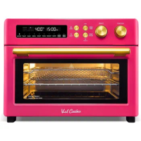 VAL CUCINA Limited Edition Happy Pink Infrared Heating Air Fryer Toaster Oven, Extra Large Countertop Convection